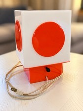 Vintage 1970s Space Age Cube Table Lamp Mod Pop Art Dot Light Working Original picture