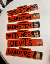 Rare Vintage 1988 Telco Creations Halloween plastic street signs. 18” Long picture