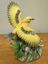VTG 1985 Andrea by Sadek Yellow Warbler Porcelain Bird Figurine #7492 Japan MINT picture