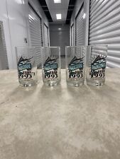 Set of 4 Florida Marlins INAUGURAL YEAR 1993 MLB Tall Drinking Glasses CHEVRON  picture