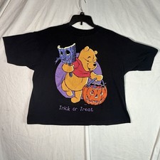 Vintage 90s Disney Winnie the Pooh Halloween Trick or Treat Shirt Boxy XL picture
