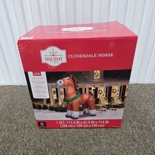 NEW 9 Ft Clydesdale Horse Large Christmas Inflatable & Lights Up - Holiday Time picture