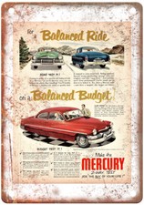 Vintage 1951 Mercury Six-Passenger Coupe Auto Ad Reproduction Metal Sign A11631 picture