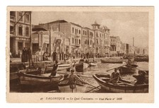 Old Postcard Salonika 1916 Konstantin Kai Shore Promenade Boats - WW1 Postcard picture