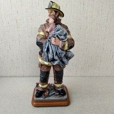 Red Hats Image Of Heroism Fireman Statue 13 Inches picture