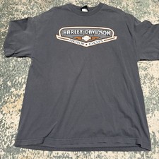 Vintage Harley Davidson Shirt XL Faded Black Earl Smalls Marietta Atlanta GA picture