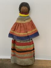 Vintage Native American Indian Seminole Doll Palmetto Fiber Colorful Cloth Dress picture