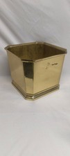 Vintage Heavy Mid-Century Solid Brass Square Planter picture