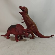 Vintage Tyrannosaurus Rex & Triceratops Dinosaur Lot 1986 DOR MEI 2 Derpasaurs picture