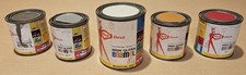 5 Vintage Red Devil High Gloss Enamel Paint Cans Great graphics picture