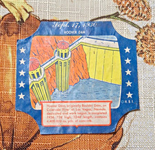 Vintage Hoover Dam (Boulder Dam) Souvenir Decal/Sticker Sept. 17 1930 Blue picture