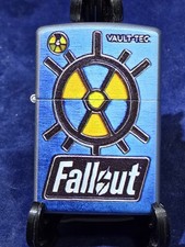 New Xantai Fallout Vault-Tec Windproof Flip Top Lighter Blue Video Game Gift picture