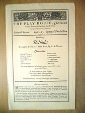 1922/23 The Play House Cleveland Programme OLIVE RUSSELL in BELINDA by A A Milne picture