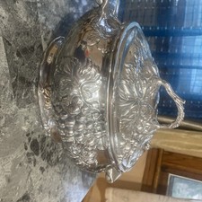 ARTHUR COURT Grape Vine SOUP TUREEN LADLE Hand Crafted Aluminum 3.5 Qt picture