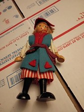 Vintage Gromada Polish Wooden Costume Doll Boy With Red Hat. Made In Poland picture