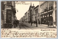 1904 Street View With Store Fronts Krefeld Germany Vintage Postcard picture