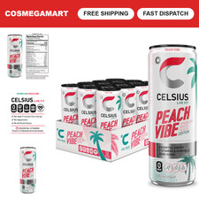 Sugar-Free Sparkling White Peach Energy Drink, 12 Fl Oz, Pack of 12 Cans picture