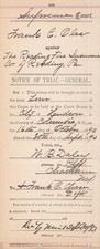 1893 Columbia County NY Supreme Court Notice Trial Reading PA Fire Insurance Co picture