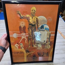 1977 Star Wars Burger King Coca-Cola R2-D2 C-3PO Poster Framed 24x18.5 picture