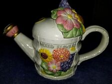 1993 Fitz & Floyd Omnibus Seeds Of Spring Watering Can Flower Teapot Cookie Jar picture