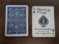 Vintage C1906-1925 Bicycle Playing Cards, Blue Lotus Back, No Box picture