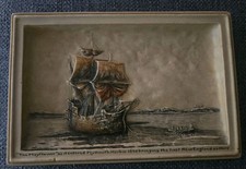 Vintage Ivorex Osborne The Mayflower 3D Relief Wall Plaque England picture
