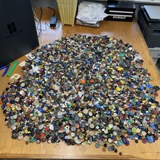 Huge Vintage Buttons Lot Multi Colors Mix Shapes Sizes Everything 20 Lbs picture