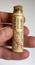 Antique Smiths Pineapple & Butternut Pills Medicine Vial Bottle Full Boston 1910 picture
