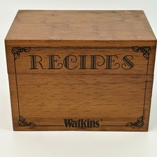Vintage Rare Watkins Recipe Wood Box With Inserts & Recipes Collector Quality picture
