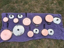 Vintage Revere Ware Copper Bottom 14-Piece Set Pots Pans Lids Double Ring Read picture