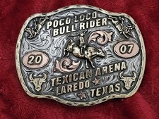 Texican X~Treme Bull Riding☆2007☆RODEO CHAMPION TROPHY BUCKLE☆Laredo☆Rare☆393 picture