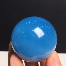 40mm Natural Aquamarine Quartz Sphere Crystal Ball Reiki Decor AAAA picture