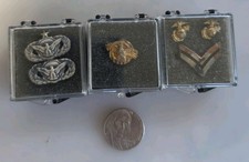 Vintage WWII Sterling SS Ruptured Duck  Air Force and Marine Insignia in cases picture