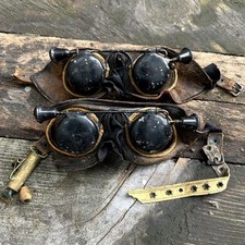 Antique 1890s - 1910s Lot of 2 Fraternal Hoodwink Goggles Masonic Odd Fellows picture