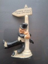 New Orleans Novelty Cast Iron Bourbon Street Man in Top Hat figurine Great Con. picture