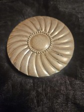 Vintage Rex Sterling Silver Powder Compact Case Spiral Design picture