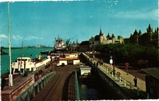 Antwerp Belgium Promenade Harbor Ships Waterfront Vintage Postcard picture