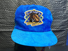 VTG 90’s Deadstock Camel Smooth Character Tie Dye Nylon Blue Snapback Hat Cap picture