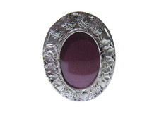 Pewter Elias Style Miniature Oval Picture Frame 1.75x 1.25” Antique Easel Ornate picture