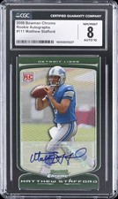 2009 BOWMAN CHROME RC AUTOS #111 MATTHEW STAFFORD CGC 8 picture