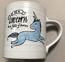 Vintage Be A UNICORN Stoneware Mug PRIMA DESIGN 4.25” Coffee Cup EUC picture