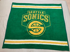 Vintage Biederlack Throw Blanket Seattle Supersonics Sonics NBA Basketball RARE picture