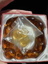 Vintage Amber Style Bee Insect Bracelet Large Beads + Bonus Pieces Unique picture