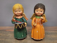 ANRI Vintage Lot of 2 Wooden Italian Girl Figurines  picture