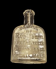 Antique Miniature Glass Bottle Rubifoam For The Teeth E.W. Hoyt & Co Lowell MA picture