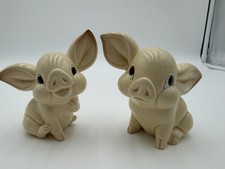 Vintage Norcrest H904 Pig Salt Pepper Shakers Japan Ceramic Hand Decorated picture