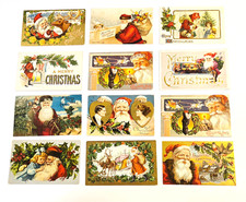 #1 Postcards Lot of 12 Antique Christmas Santa 1909 - 1911 Clapsaddle & More picture