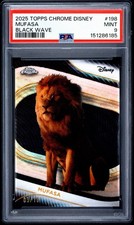 Topps 2025 Topps Chrome Disney Mufasa Black Wave #198 PSA 9 09/10 picture
