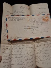 Oct 12 1944 WW2 Paris France Love Letter Sgt Lamar Hogan picture