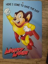 Mighty Mouse Classic Cartoon 8x12 Metal Wall Sign picture